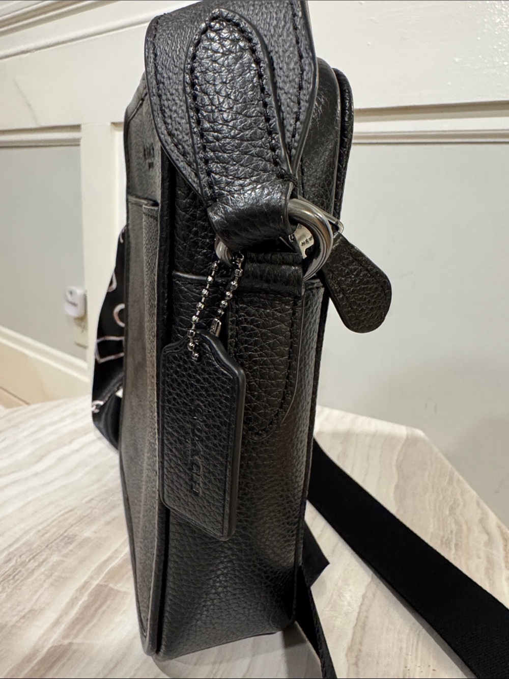Coach Bag Sullivan Black Charcoal Signature Logo Crossbody Messenger Bag - Picture 7 of 17